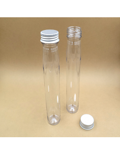 tube en verre borosilicaté avec bouchon en bois pour emballage alimentaire  de gousses de vanille - GB-11602