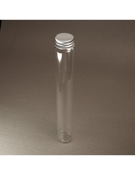 tube en verre borosilicaté avec bouchon en bois pour emballage alimentaire  de gousses de vanille - GB-11602