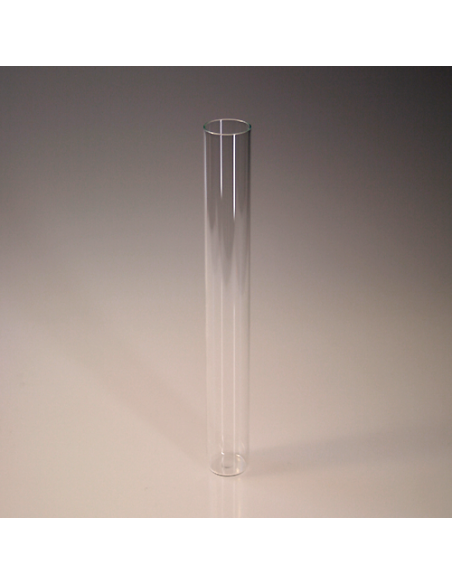 Tube en verre fond arrondi, 200 mm de long, diamètre 20 mm, fermeture par  bouchon en plastique