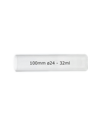 Tube verre 100 mm ø 24 Fond Plat - 32ml