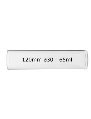 Tube verre 120mm ø 30 Font Plat - 65ml