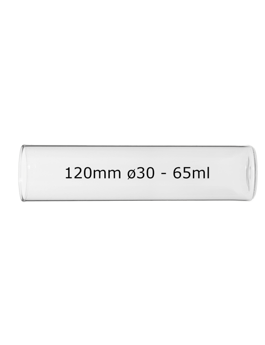 Tube verre 120mm ø 30 Font Plat - 65ml