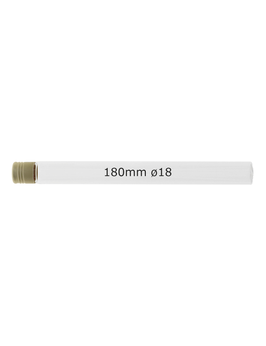 Tube verre 180 mm ø 18 Fond plat - 30ml