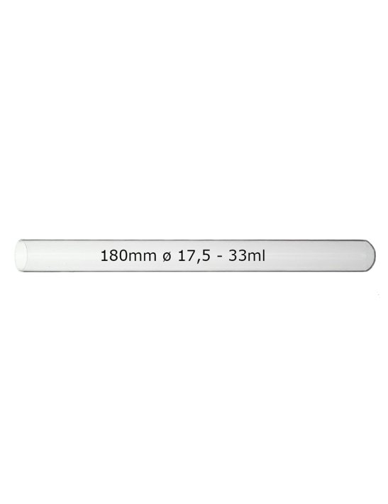 Tube verre 180 mm ø 17,5 Fond Rond - 33ml