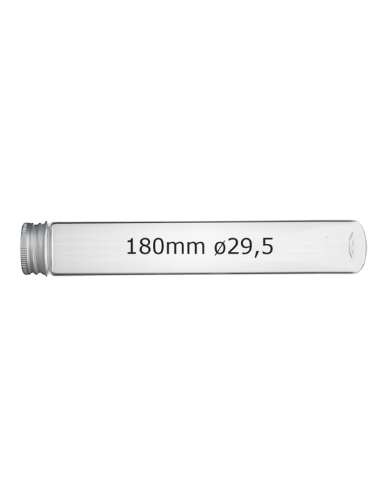 Tube verre 180 mm ø 29.5 Fond plat - 90ml.