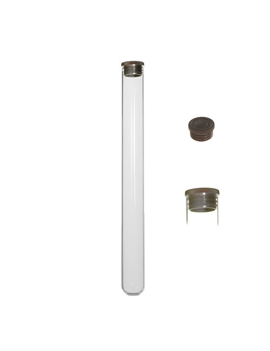 Tube verre 200 mm ø 20 Fond Rond - 48ml