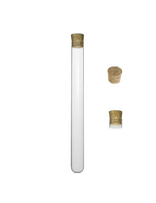 Tube verre 200 mm ø 20 Fond Rond - 48ml