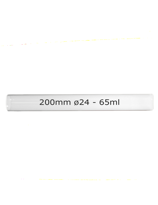 Tube verre 200 mm ø 24 Fond Plat - 65ml