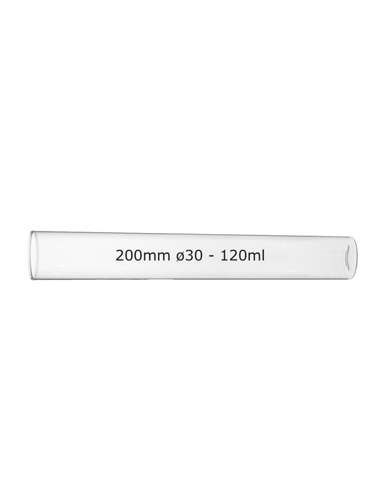 Tube verre 200 mm ø 30 Fond Plat - 120ml