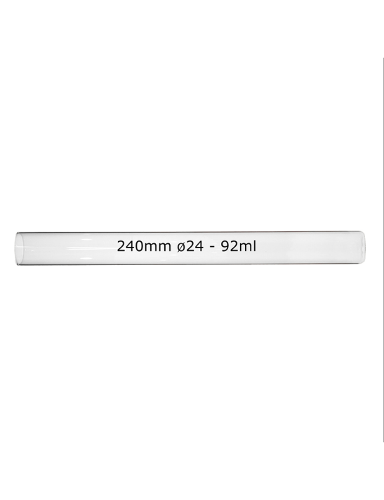 Tube verre 240 mm ø 24 Fond Plat - 92ml